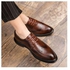 Fashion Big Size 37-46 High Quality Leather Men Formal Shoes Business Office Shoes Social Mens Carved Dress Shoes Brown