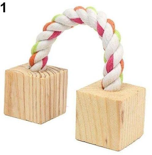 Bluelans Natural Wood Dumbells Unicycle Bell Roller Chew Toy For Guinea Pigs Rat Rabbits Molar Toys