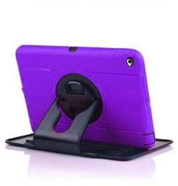 Margoun Protective Case Cover 360 Degree Rotatable Multi Adjustable Stand for iPad Mini 1/ 2 / 3 in Purple