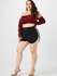 Plus Size & Curve Pompom Side Slit Shorts - L