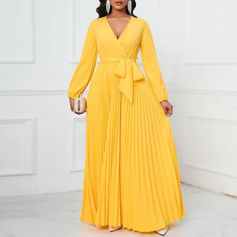 Women's 2023 Spring and Autumn New Solid Color Package Hip Professional OL Temperament Big Yards in Africa and Europe and the United States Dresses