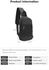 Arctic Hunter XB00060 7.9-Inch Tablet Crossbody Sling Chest Waterproof Bag, Black