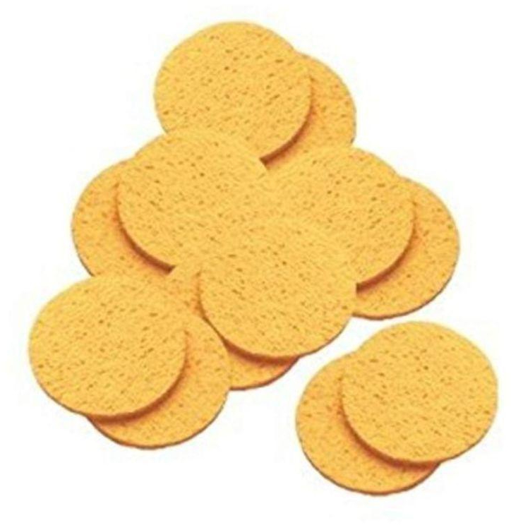 12-Piece Cleansing Facial Sponge Yellow