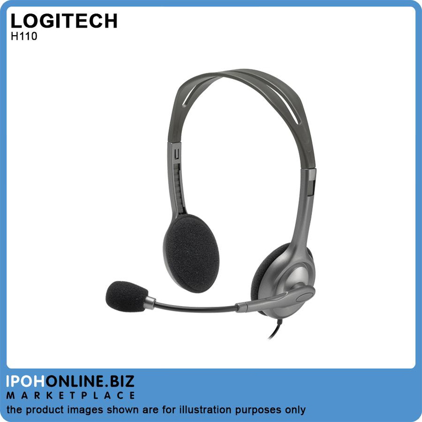 Logitech H110 Computer Stereo Headset With Microphone 3.5mm