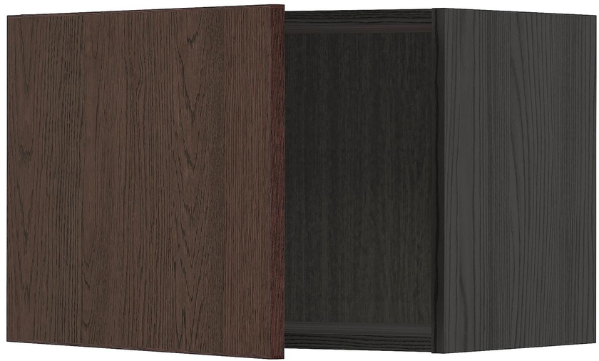 METOD Wall cabinet - black/Sinarp brown 60x40 cm