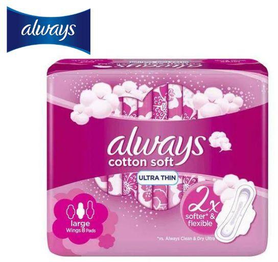 Always Always Ultra Thin , large wings Sanitary , 8 Pads