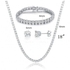 Butterfly Shenoute Tennis Set Of Zircon Stones-collage-bracelet-earring (silver)