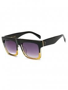 Color Block Frame Rectangle Sunglasses