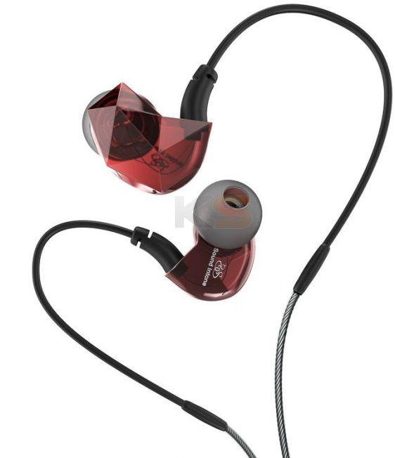 Sound Intone E6 Sport In-ear Headphones Noise Isolating Earphones with In-line Microphone and Remote Volume Control-Red