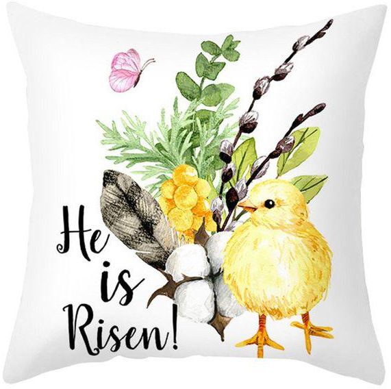 Generic Pillowslip Easter Decorations Square Linen Throw Pillowcase