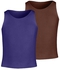 Silvy Set Of 2 Tank Tops For Girls - Purple Brown, 12 - 14 Years