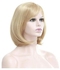 Synthetic Fluffy Slanted Short Hair Extension Wig Blond