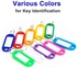 Generic Key Tags, 50 Pack Tough Plastic Id Labels Keyring Keychain With Split Ring And White Label, 10 Assorted Colors