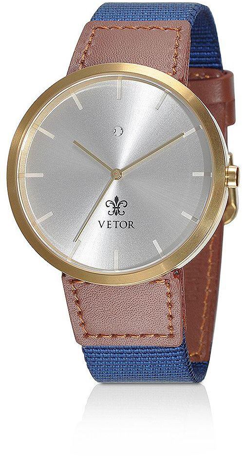 Vetor Watch for Men , Analog , Leather Band , Blue , VT501M010711