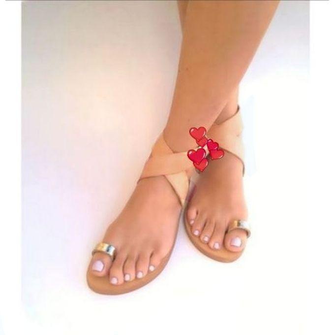 JGeTters Bohemian Women Sandals With Toe Ring - Gold/Tan