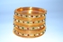 Iron Alloy 18k Gold Plated Multicolor Gemstone Bangles 12 Piece Set by Manju Bangle 2.4