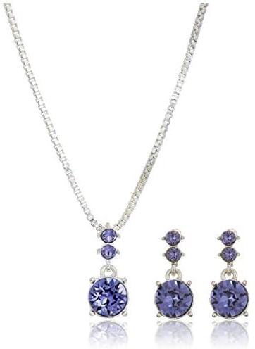 NINE WEST Silver-Tone and Necklace and Earrings Set