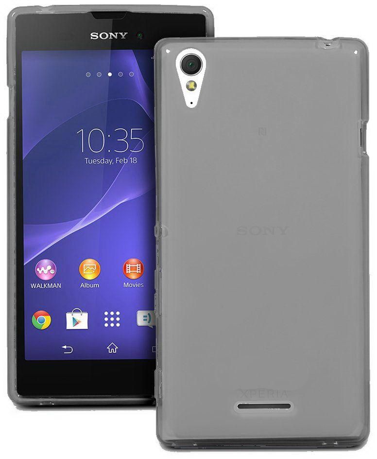 TPU Rubber Skin Cover Case for Sony Xperia T3 - Grey