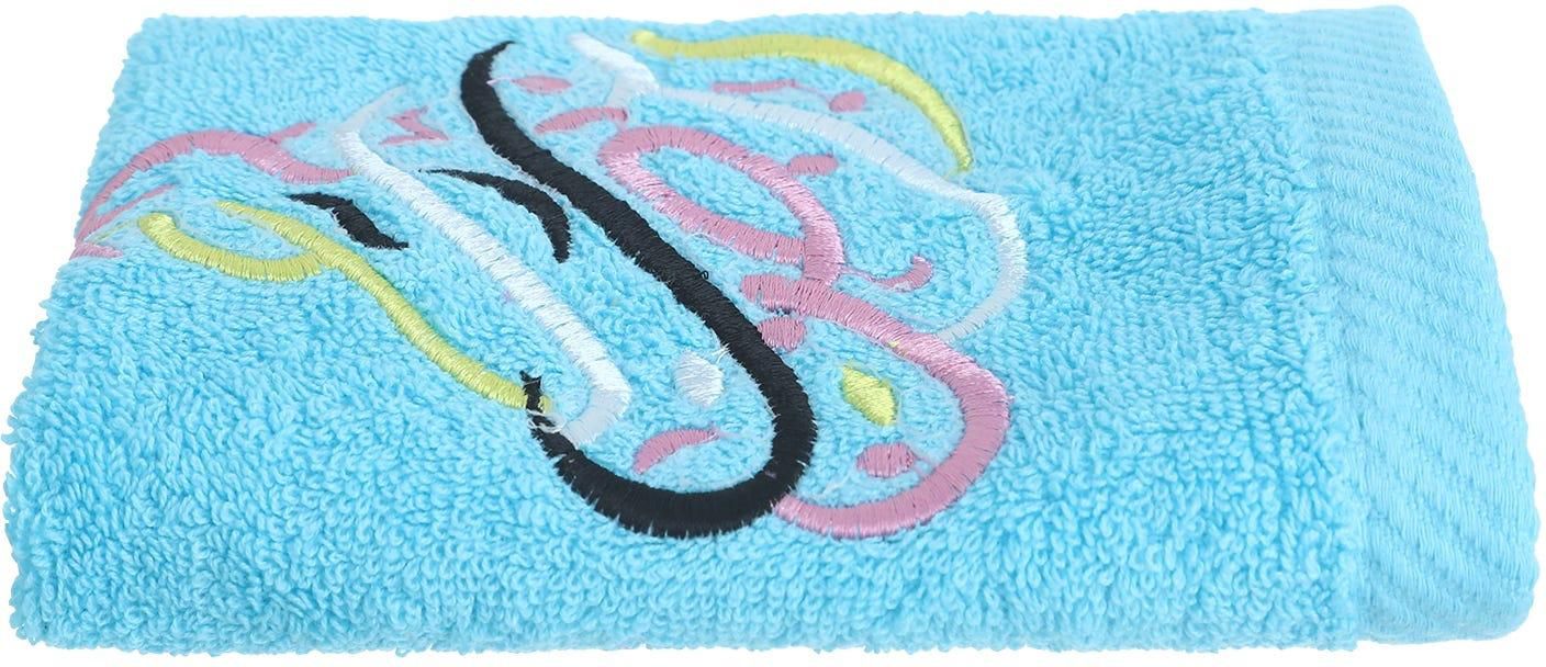 Get Nice Home Embroidered Cotton Towel, 30×30 cm, 70 gm - Light Blue with best offers | Raneen.com