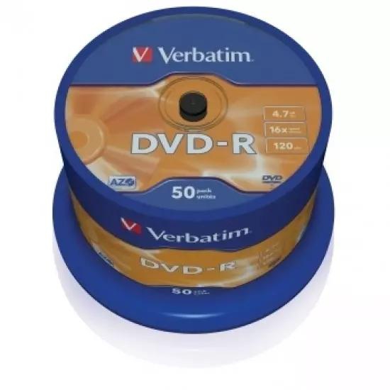 VERBATIM DVD-R (50-Pack) Spindl/MattSlvr/16x/4.7GB | Gear-up.me