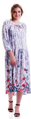 Relaxed Fit Ethnic Marbling Pattern Maxi Dress - Size: S (As Picture)