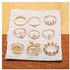 9 In 1 Vintage Pattern Diamond Ring Set-Rose Gold