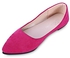Fashion Pointed Toe Suede Slip-on Women Flat Shoes - Rose Red