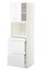 METOD / MAXIMERA خزانة عالية لميكروويف وباب/3 أدرا, أبيض/Voxtorp أبيض مطفي, ‎60x60x200 سم‏ - IKEA