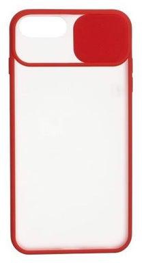Clear and Red Case with Sliding Camera Protector for iPhone 7 Plus / 8 Plus - Stylish and Protective Smartphone Case