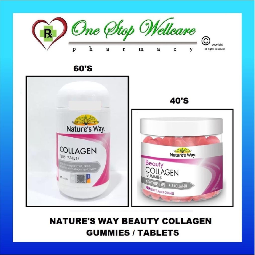 Nature's Way Beauty Collagen Gummies 40's / Collagen Plus Tablets 60's