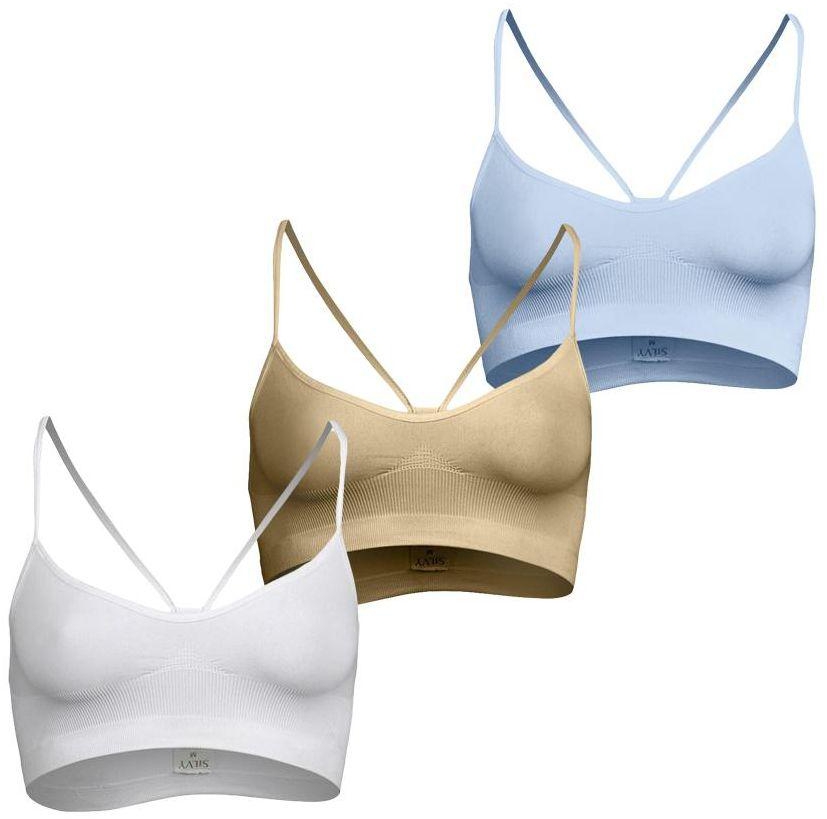 Silvy Set of 3 Bras for Women - Multi Color, Large