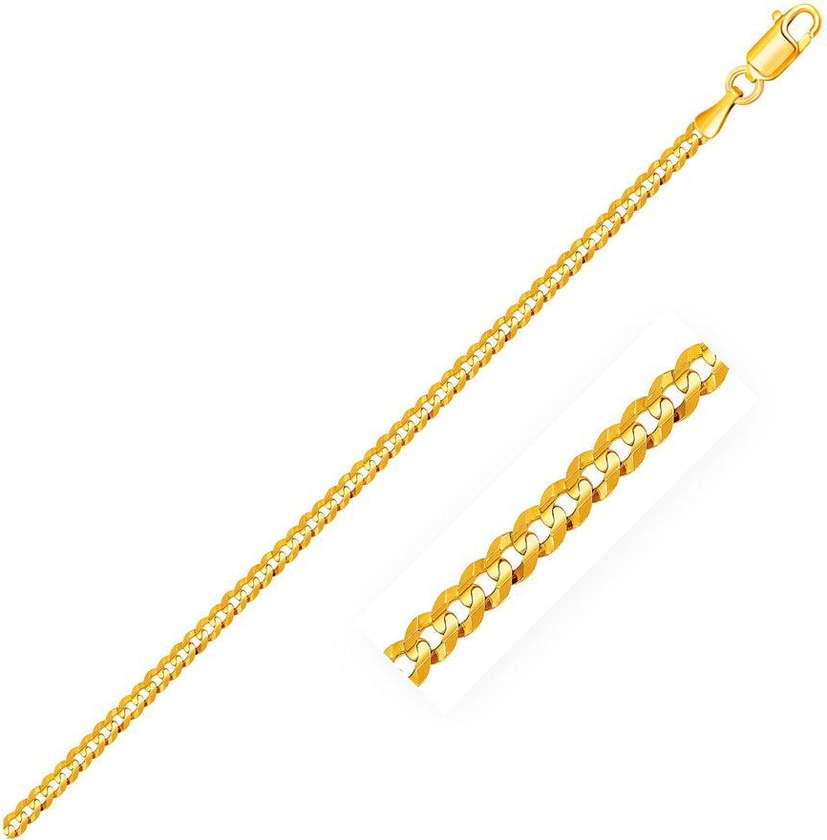 2.4mm 10k Yellow Gold Curb Chain-rx62337-18