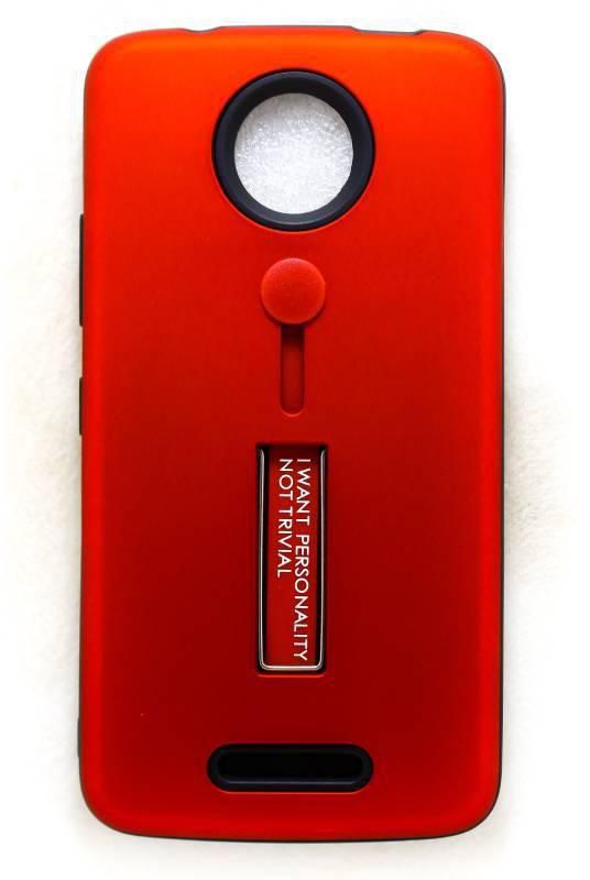 Back Cover With Stand For Motorola Moto C Plus .Red