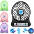 Portable Rechargeable LED Light Fan Air Cooler Mini Desk USB Battery Fan