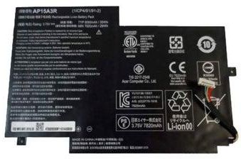 7820 mAh Replacement Laptop Battery For Acer Aspire Switch 10 SW3-013/AP15A3R (1ICP4/91/91-2) Black