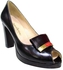 Melia Black Mid Heel Ladies Shoe