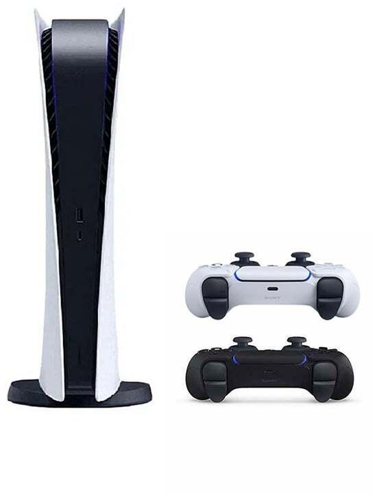 Sony PlayStation 5 Console, Digital Edition, With Extra Black Controller - International Version (Non-Chinese)