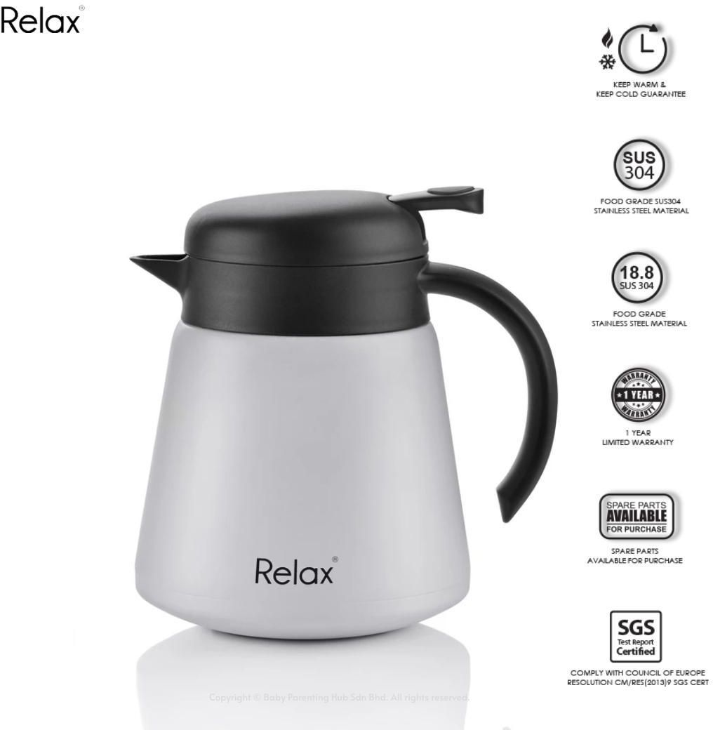 Relax Thermal Carafes 18.8 Stainless Steel 800ml (White)