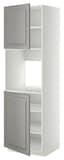 METOD High cab f oven w 2 doors/shelves, white/Bodbyn grey, 60x60x200 cm - IKEA