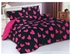 Black & Pink Heart Woolen Duvet and 2 Pillowcases 5*6