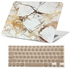 Aleesh Macbook Air 13 Inch Marble Case, Soft-touch Hard Shell Case Cover For Macbook Air 13.3"" Inch (model: A1369 And A1466)   Keyboard Cover (gold)