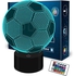 althiqahkey (Football) - Kids Night Light Football 3D Optical Illusion Lamp with Remote Control 16 Colours Changing Soccer Birthday Xmas Valentine's Day Gift Idea for Sport Fan Boys Girls