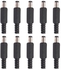 10pcs 5.5x2.1mm Male Solder Dc Barrel Tip Plug Jack Straight Connectors For DC Power Supply LED Lights Switch Black