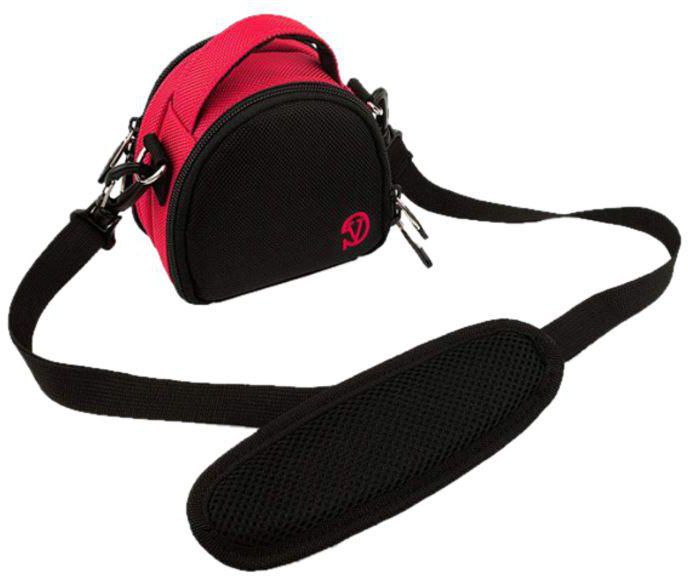 Mini Laurel Carrying Bag For Sony Cyber-shot DSC-W830 Digital Camera Pink/Black