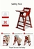 Baby High Chair Wooden Design Foldable Dinning with Adjustable Hight