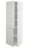 METOD خزانة عالية مع أرفف/بابين, أبيض/Sinarp بني, ‎60x60x200 سم‏ - IKEA