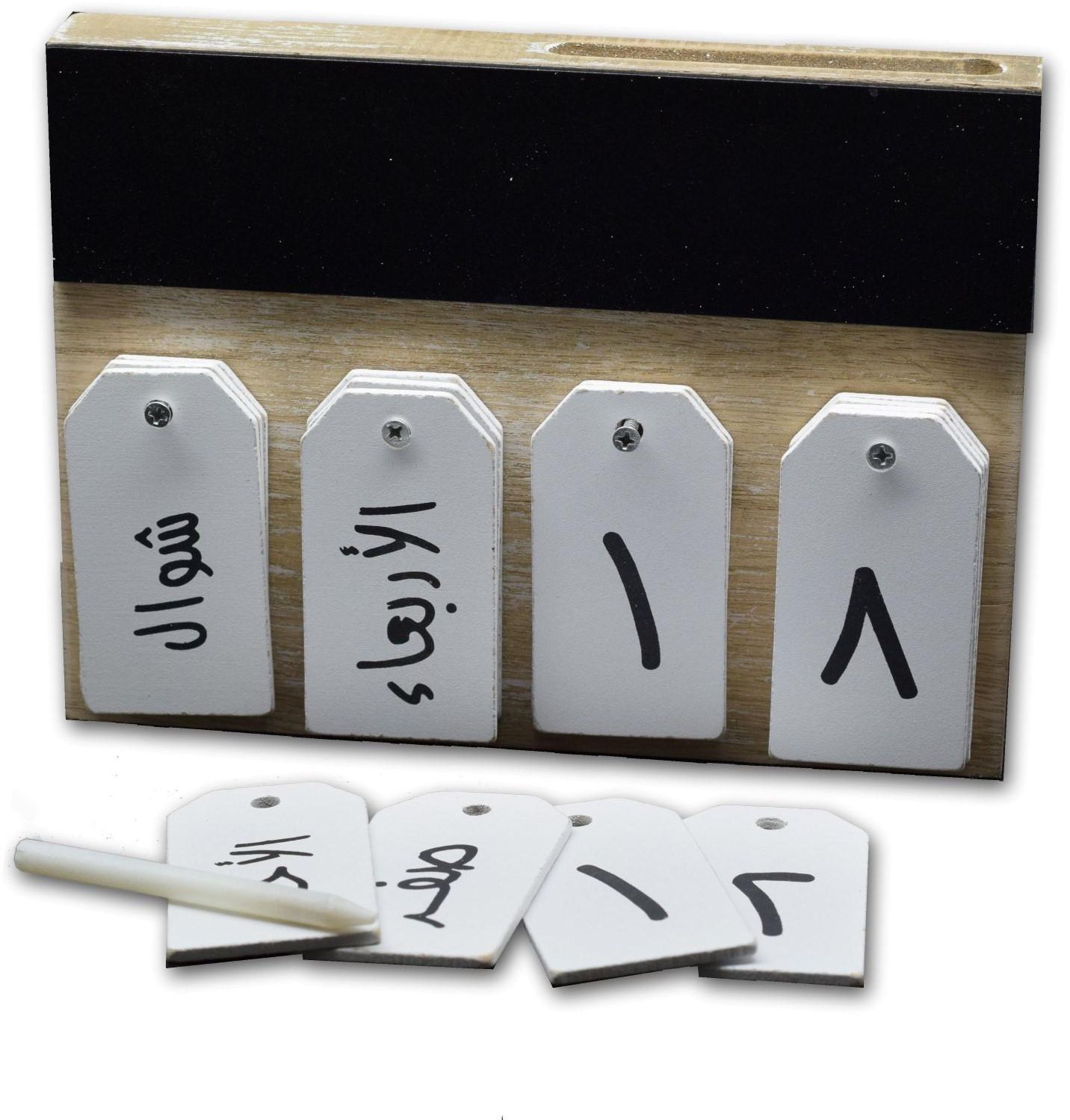 Arabic Wooden Stand Calendar with Rewritable Chalkboard and Chalk Pen