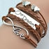 Brown Fashion infinity love one direction double heart bracelet