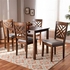 Norah 5PCE,Table & 4 chairs Dining Set, Brown- WD23
