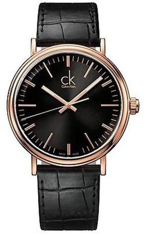Calvin Klein K3W216C1 Leather Watch - Black